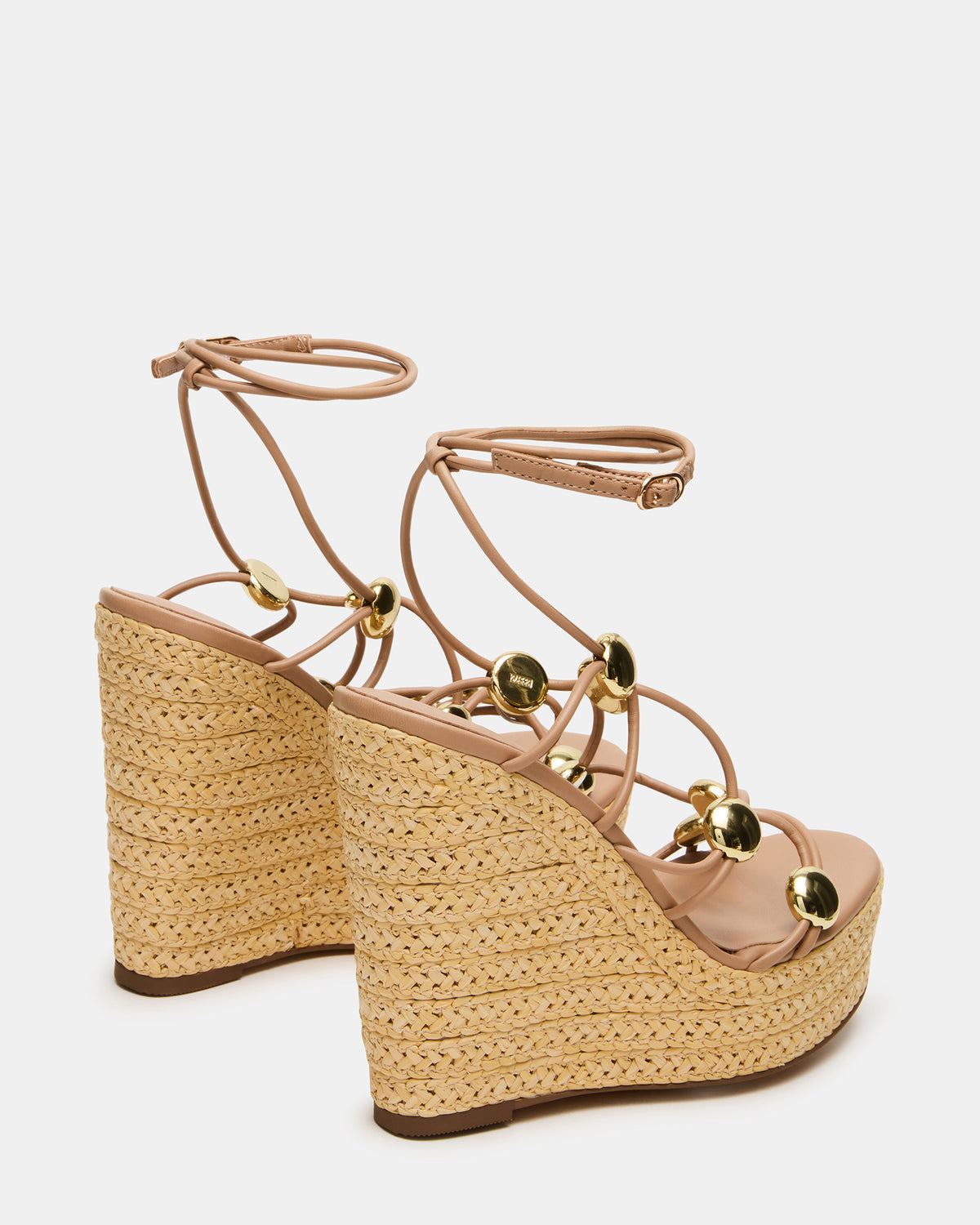 Steve Madden OAKLIE Natural Platform Strappy Wedge Women's Sandal