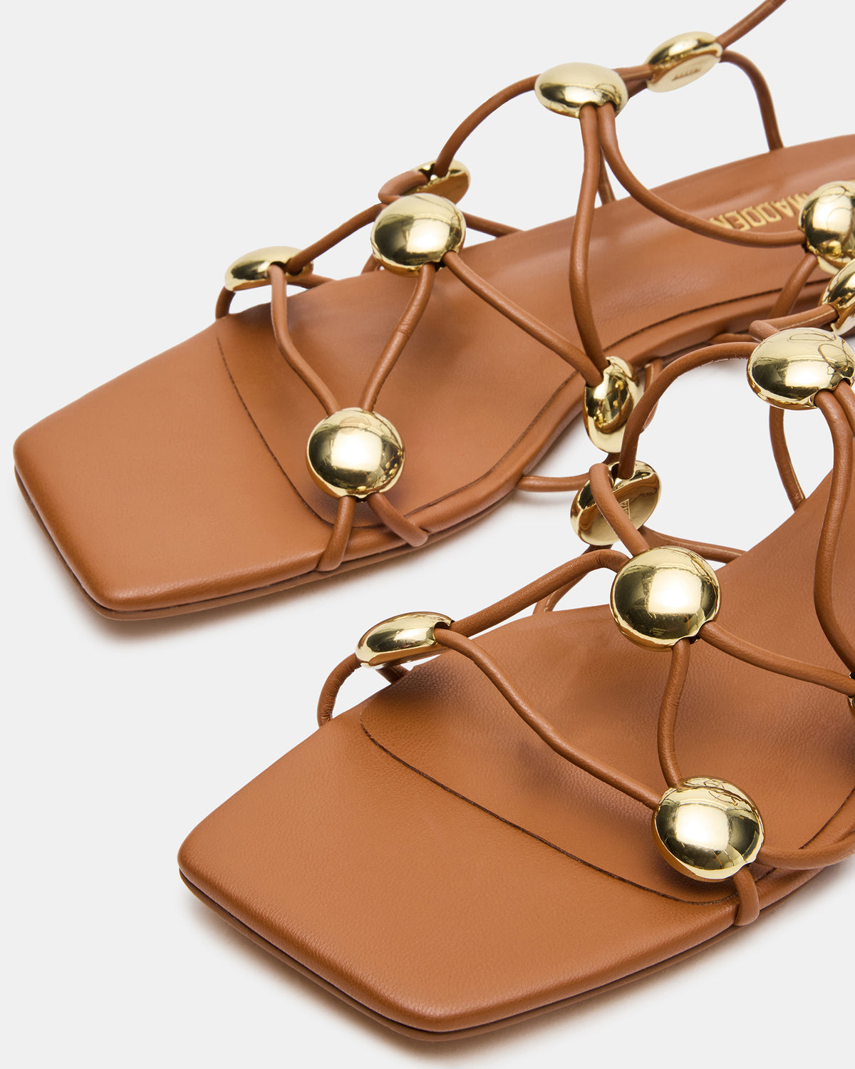 Steve Madden TIDES Cognac Strappy Square-Toe Women's Sandal