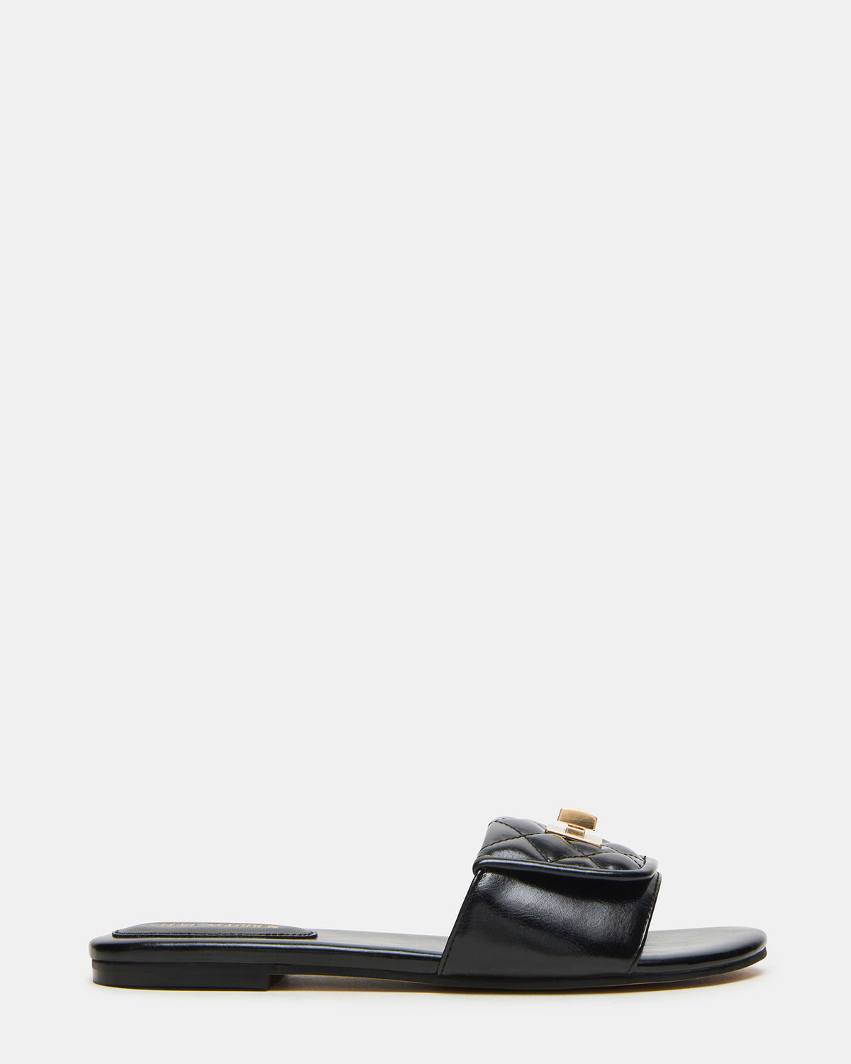 Steve Madden MORELAND Black Quilted Slide Women's Sandal