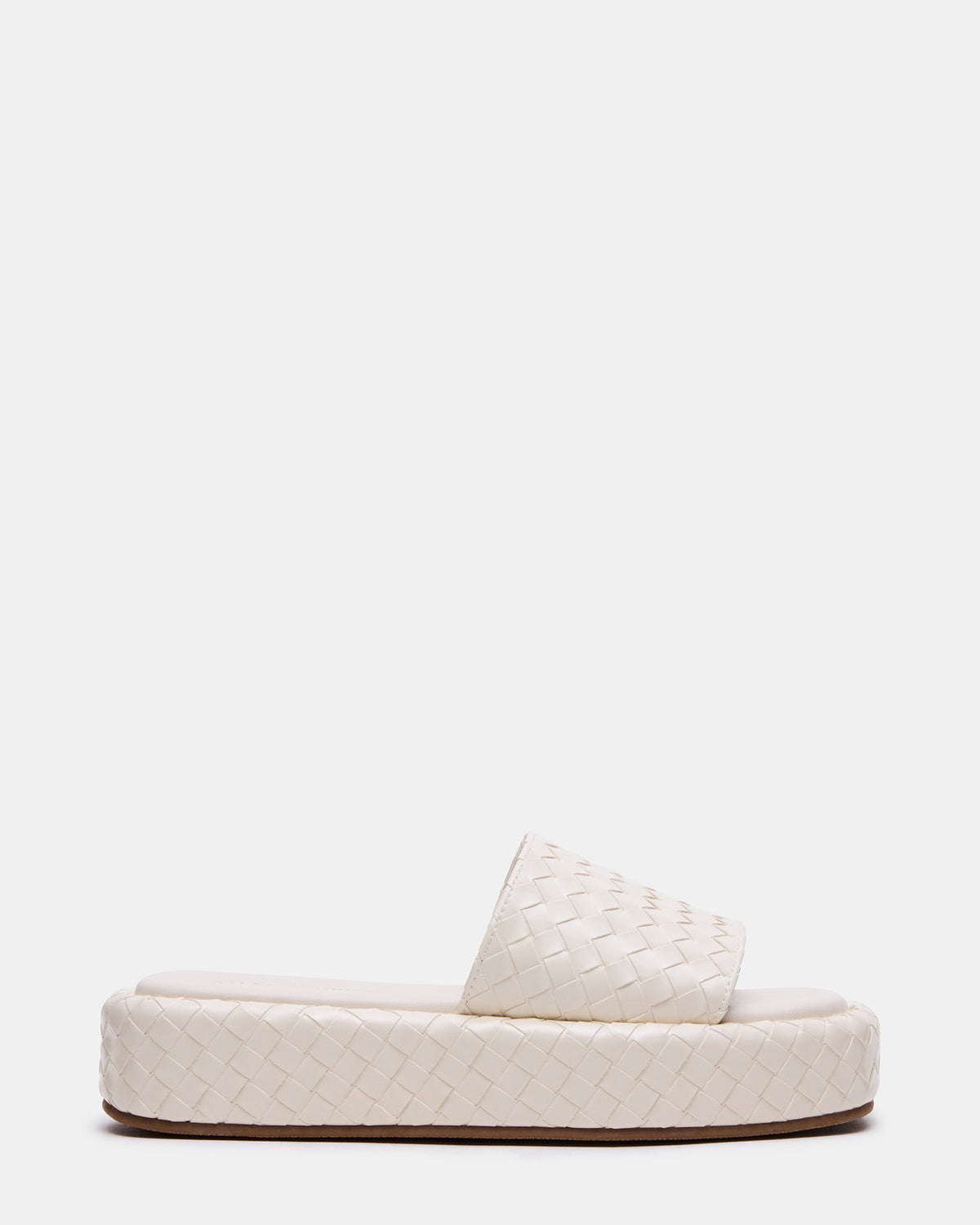 Steve Madden BEACHY Quilted Bone Platform Slide Women's Sandal