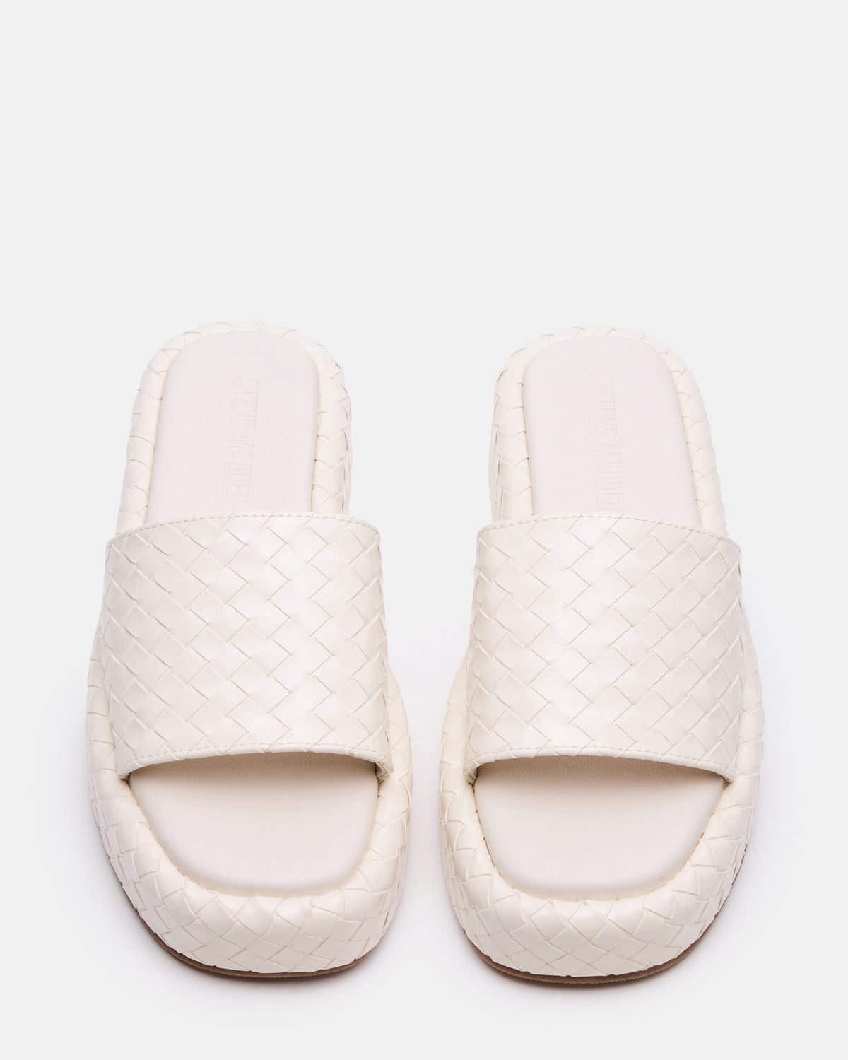 Steve Madden BEACHY Quilted Bone Platform Slide Women's Sandal