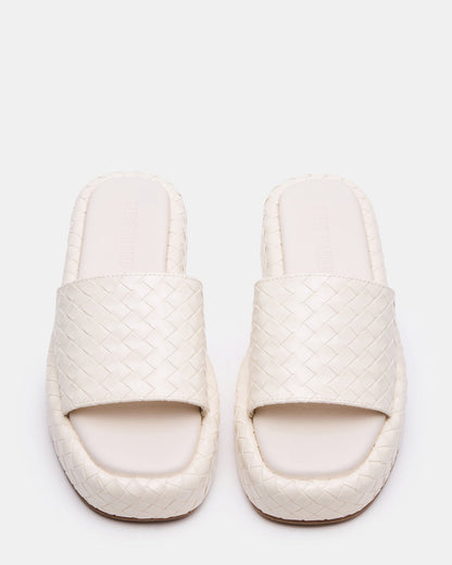 Steve Madden BEACHY Quilted Bone Platform Slide Women's Sandal