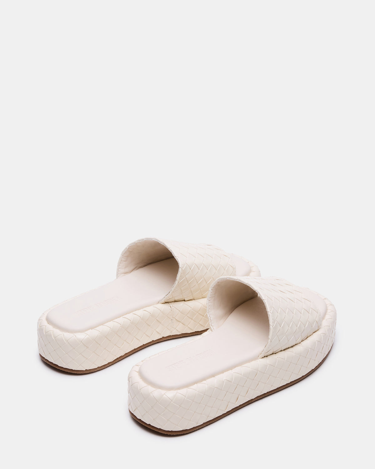 Steve Madden BEACHY Quilted Bone Platform Slide Women's Sandal
