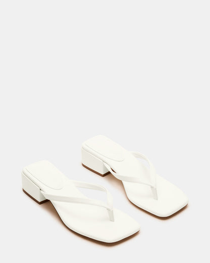 Steve Madden CARIBBEAN White Square-Toe Mule Thong Women's Sandal