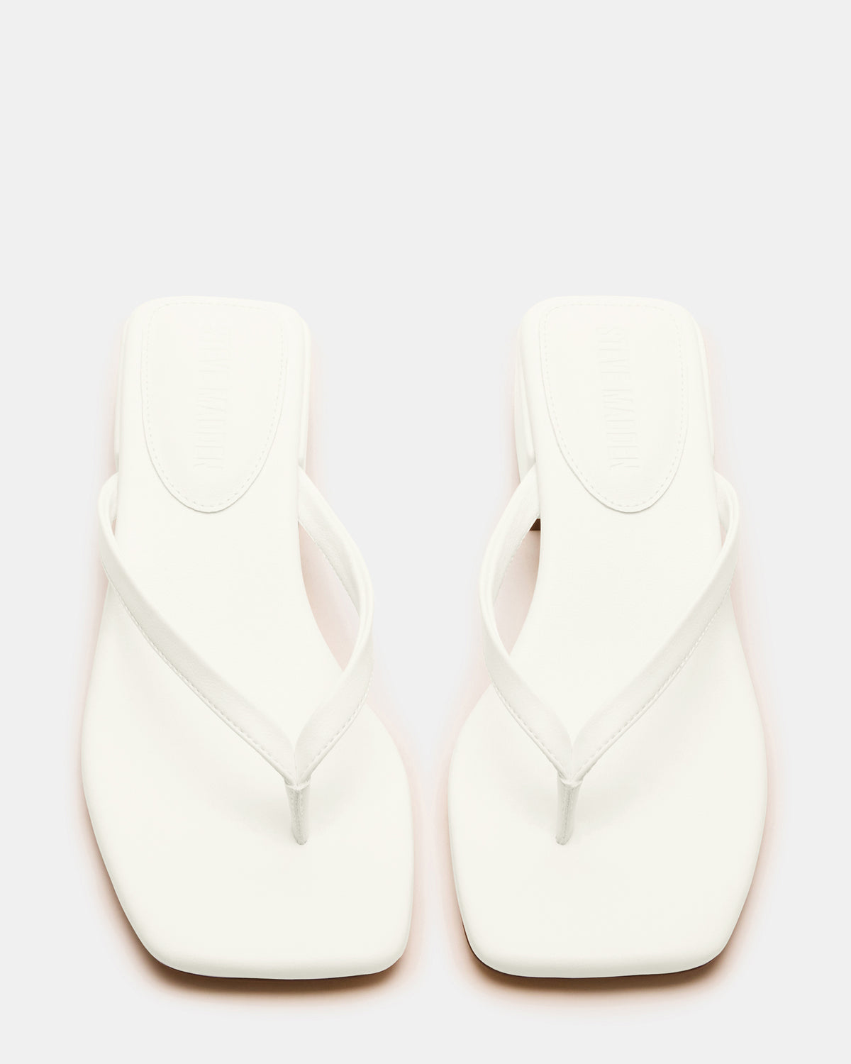 Steve Madden CARIBBEAN White Square-Toe Mule Thong Women's Sandal