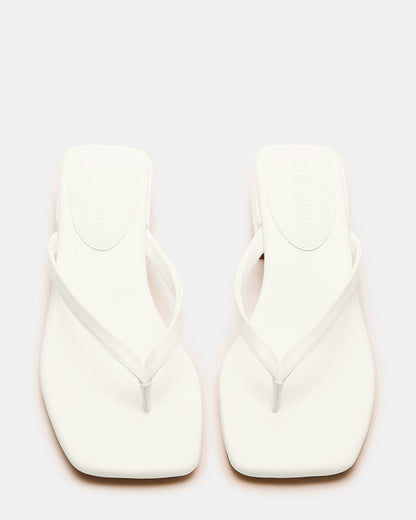 Steve Madden CARIBBEAN White Square-Toe Mule Thong Women's Sandal