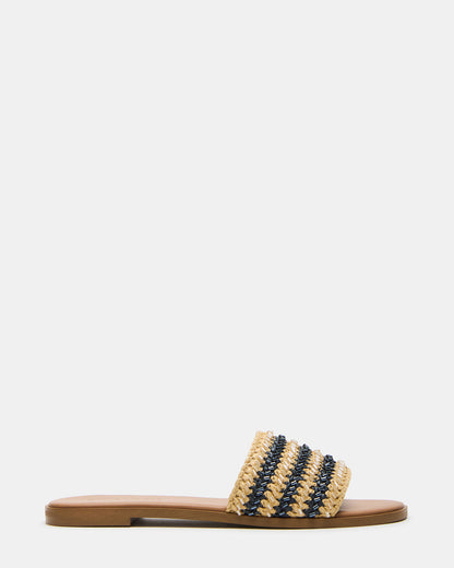 Steve Madden KOOPER Navy Multi Slide Sandal | Women's Sandals