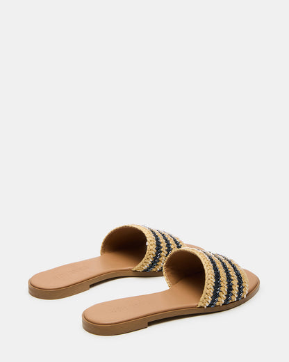 Steve Madden KOOPER Navy Multi Slide Sandal | Women's Sandals