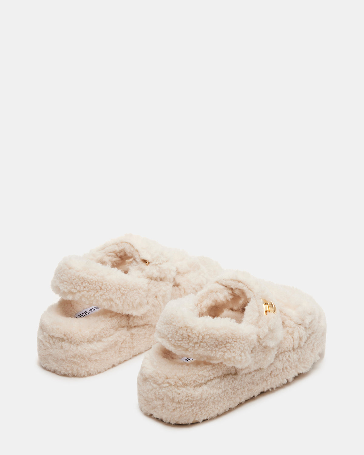 Steve Madden BIGMONA Fur Natural Women's Platform Sandal