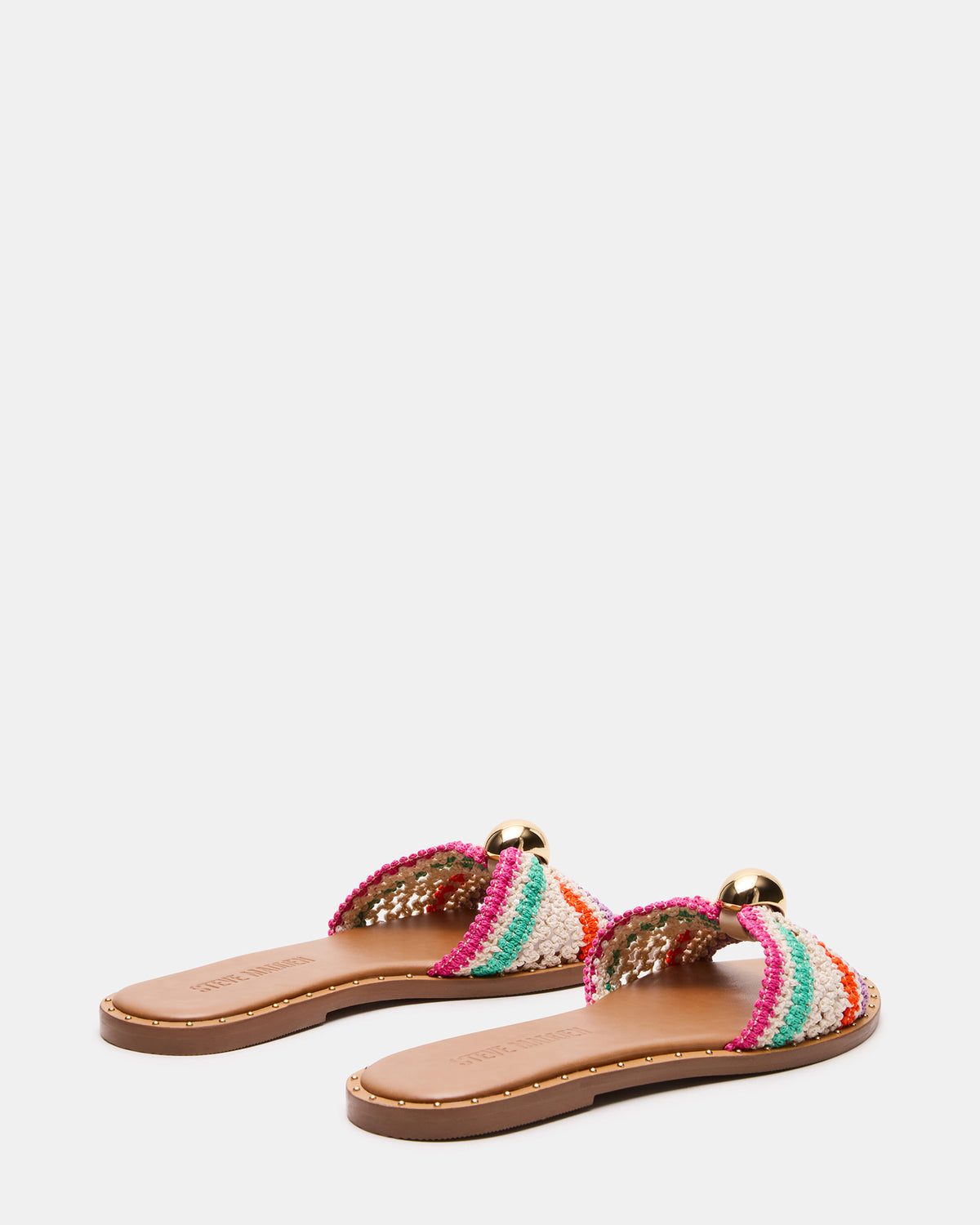 Steve Madden DIPSY Multi Raffia Slide Rounded Toe Women's Sandal