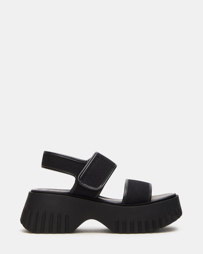 Steve Madden GROVER Black/Black Women's Square-Toe Platform Sandal
