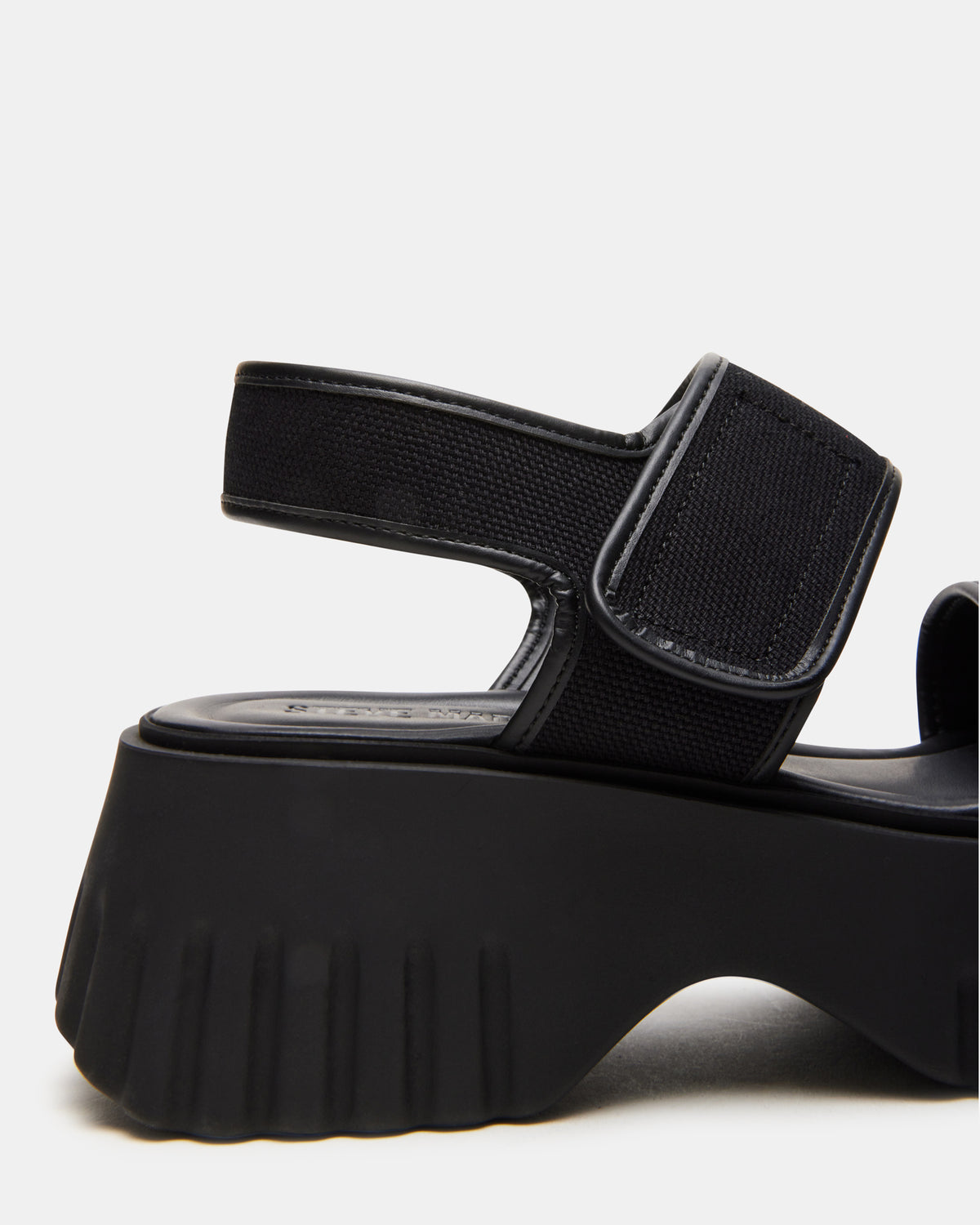 Steve Madden GROVER Black/Black Women's Square-Toe Platform Sandal