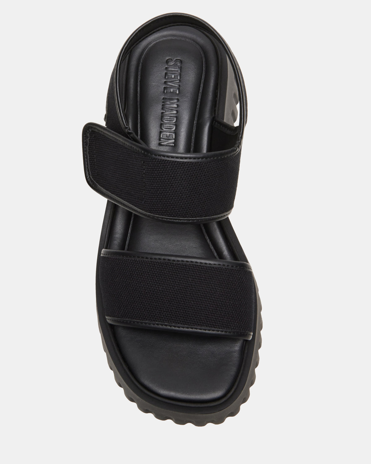 Steve Madden GROVER Black/Black Women's Square-Toe Platform Sandal