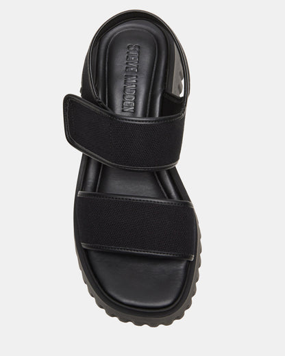 Steve Madden GROVER Black/Black Women's Square-Toe Platform Sandal