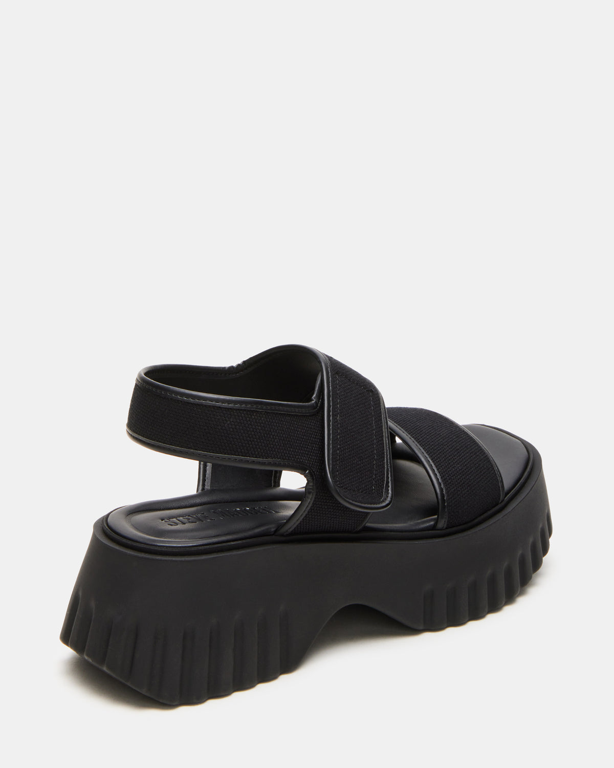 Steve Madden GROVER Black/Black Women's Square-Toe Platform Sandal