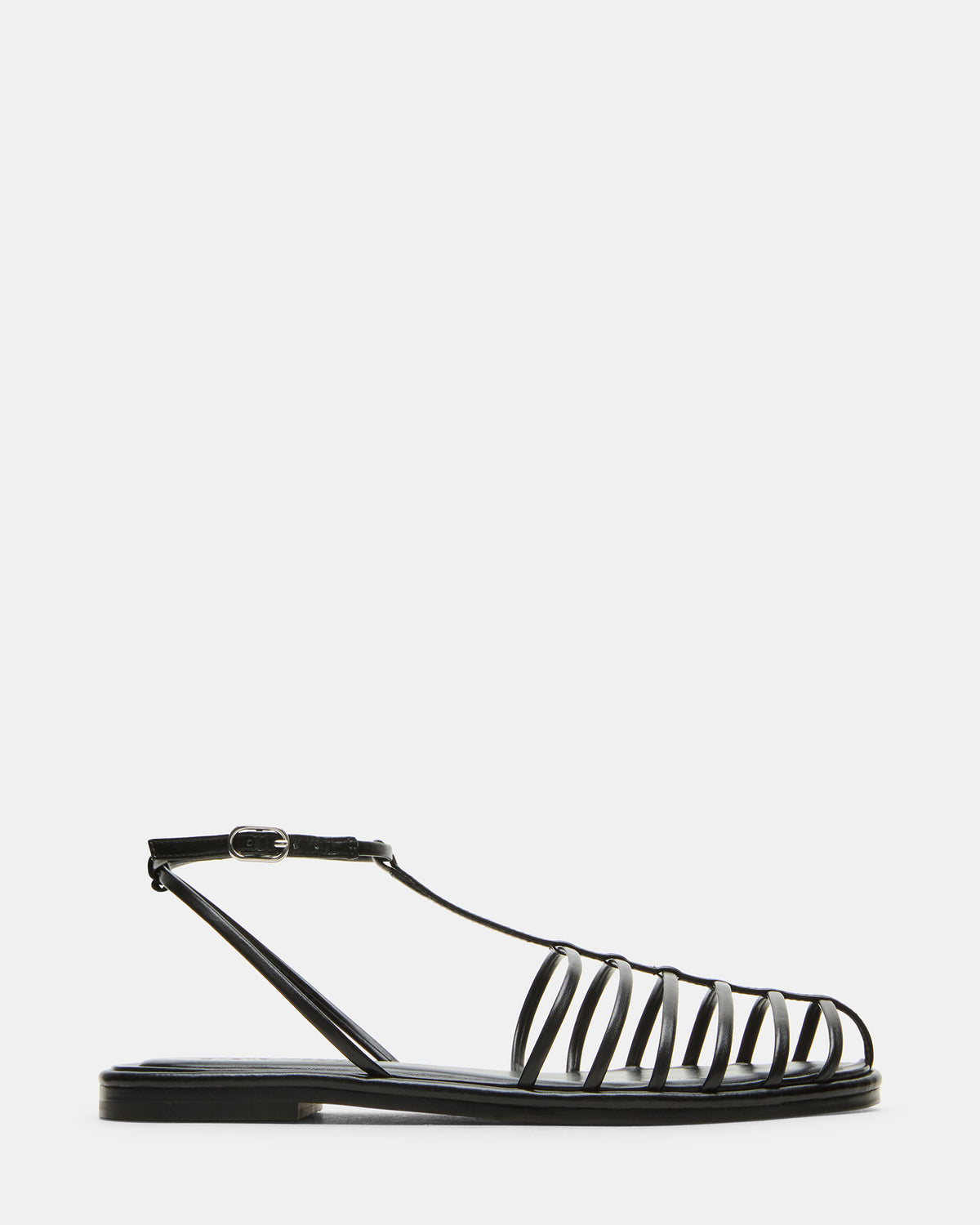 Steve Madden MARIN Black Flat Strappy Fisherman Women's Sandal