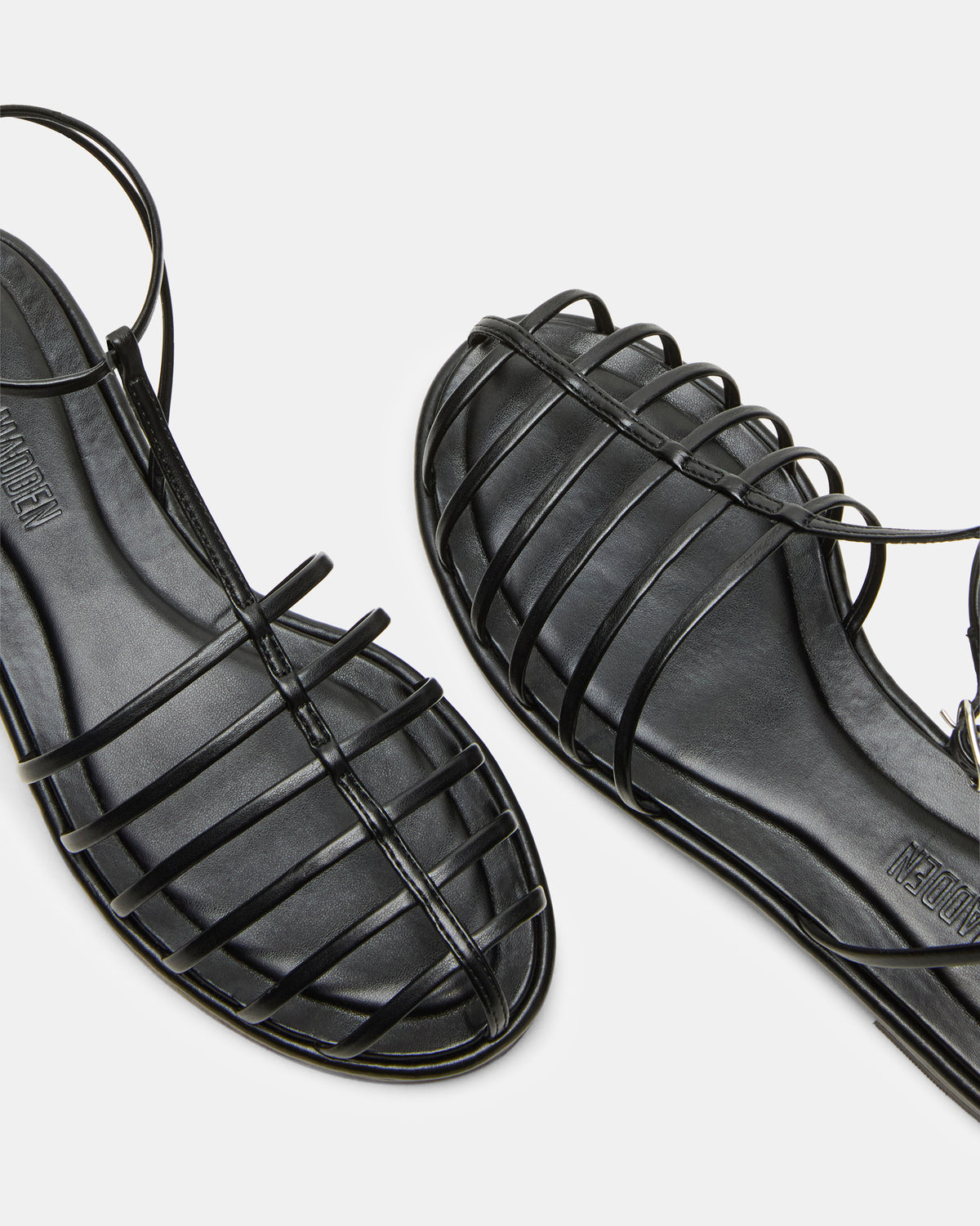 Steve Madden MARIN Black Flat Strappy Fisherman Women's Sandal