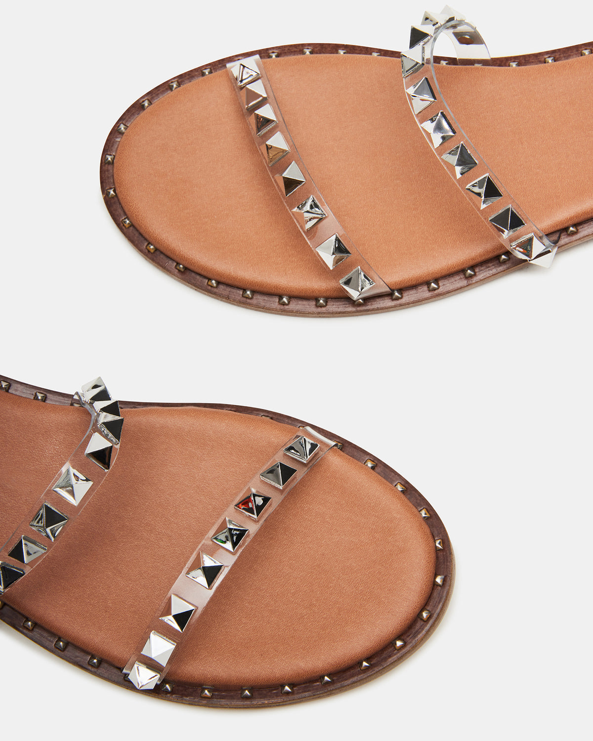 Steve Madden TRAVEL Clear Women's Studded Strappy Sandal