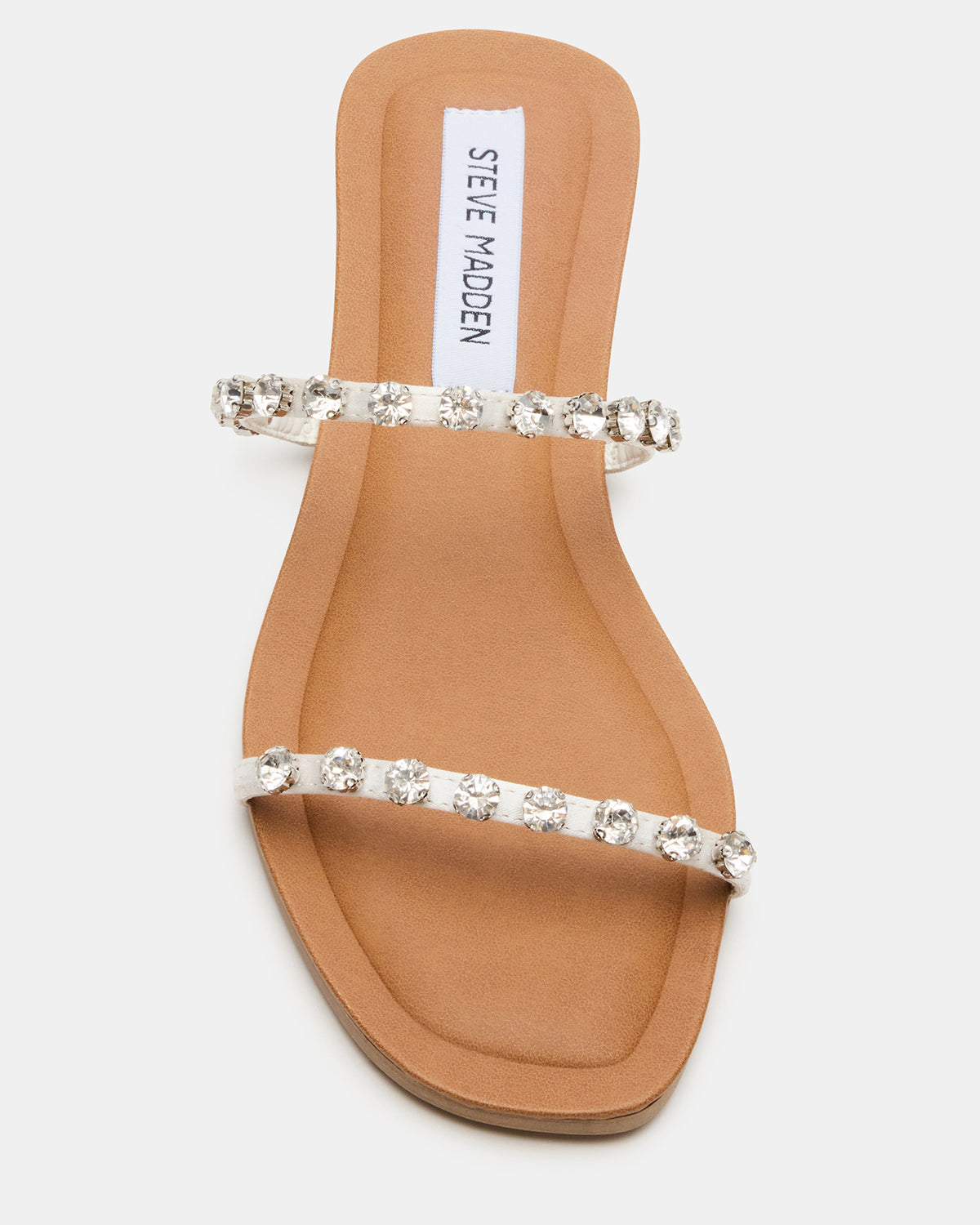 Steve Madden RETREAT Rhinestones Women's Strappy Square-Toe Slide Sandal