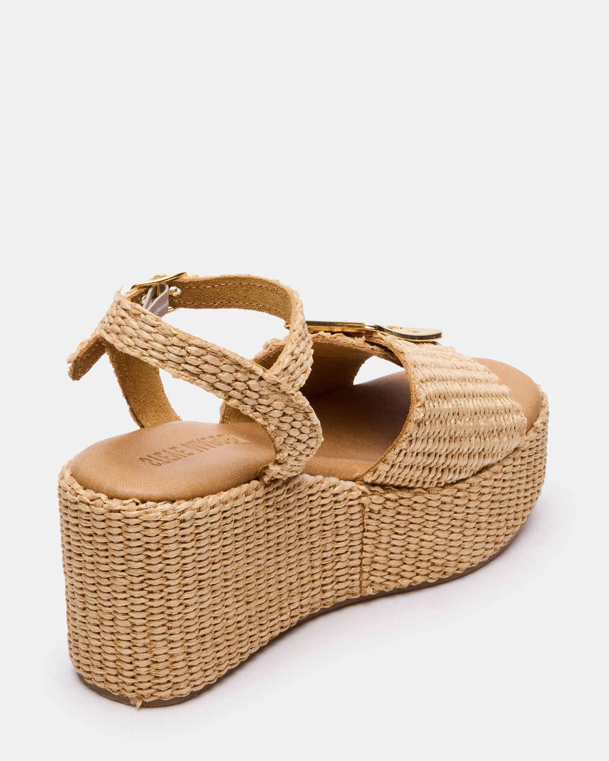 Steve Madden CIDER Natural Raffia Platform Wedge Women's Sandal