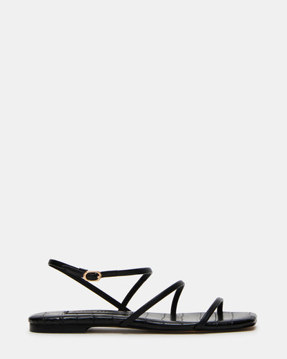 Steve Madden TANGO Black Square-Toe Strappy Women's Sandal