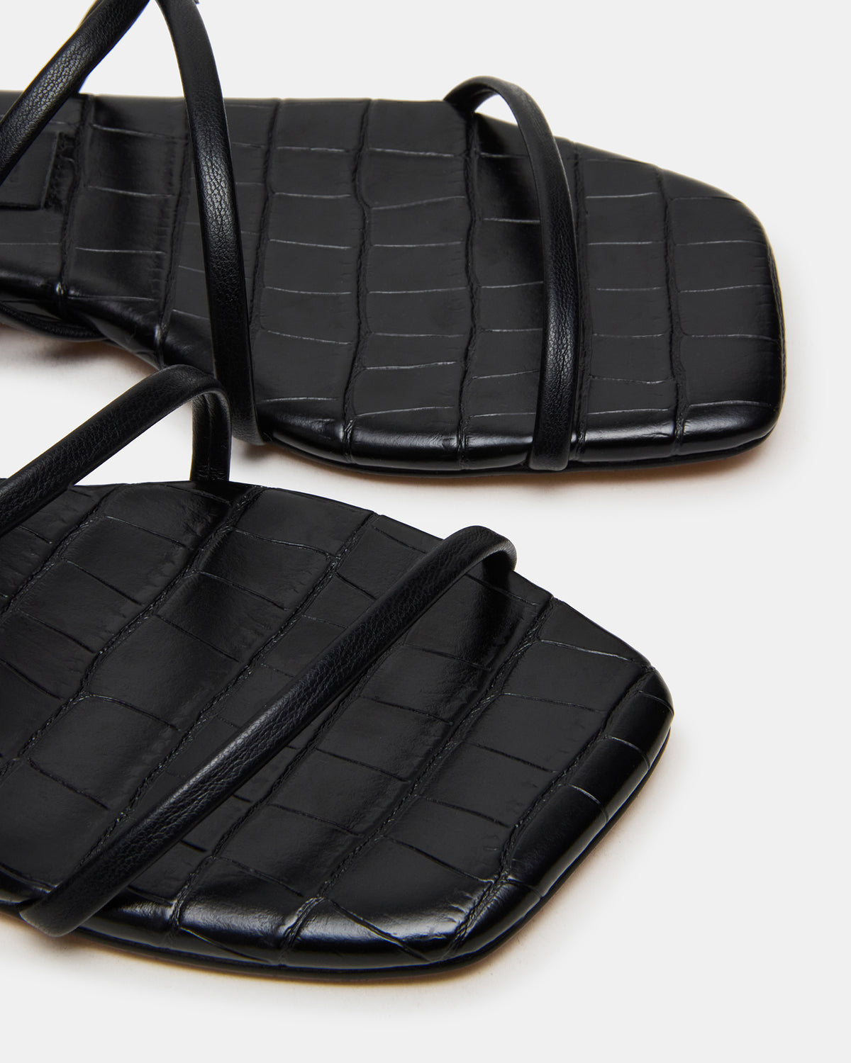Steve Madden TANGO Black Square-Toe Strappy Women's Sandal