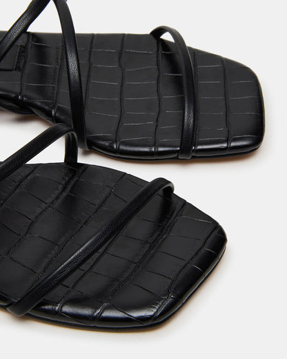 Steve Madden TANGO Black Square-Toe Strappy Women's Sandal