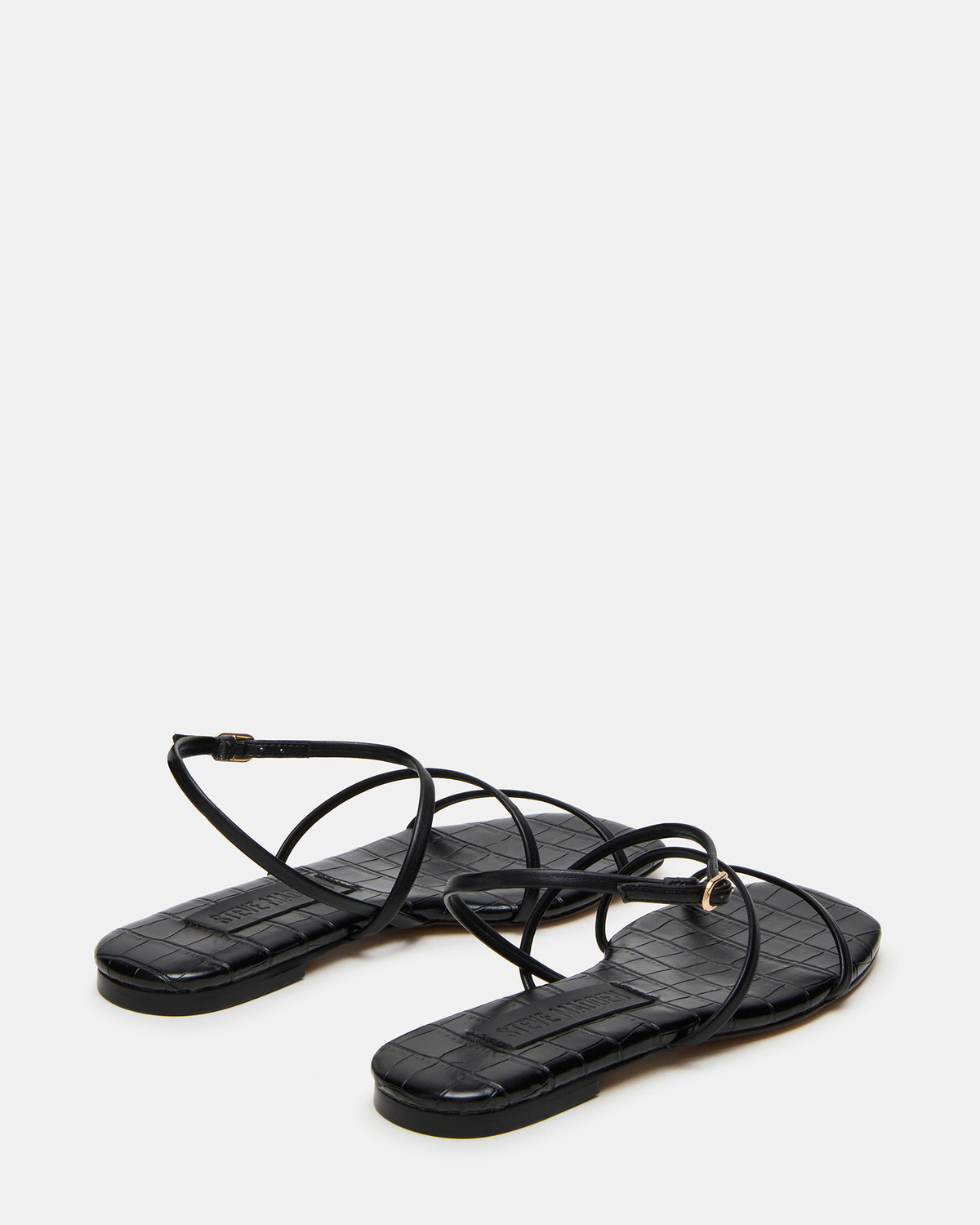 Steve Madden TANGO Black Square-Toe Strappy Women's Sandal