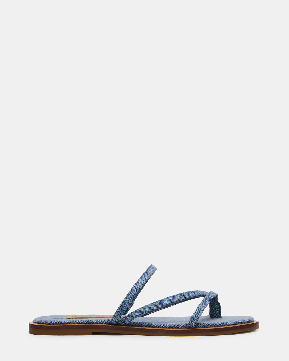 Steve Madden ELLERY Denim Fabric Strappy Thong Slide Women's Sandal