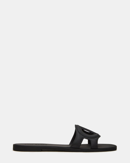 Steve Madden JELLIE Black Women's Square Toe Slide Sandal