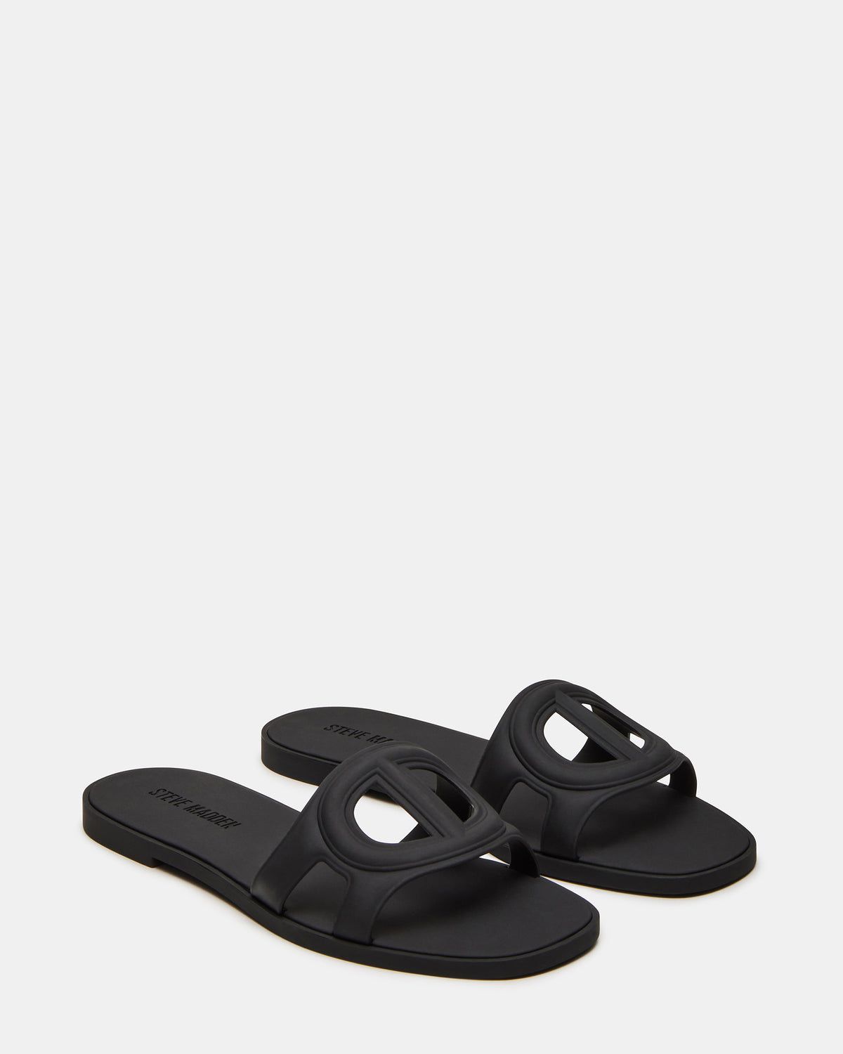 Steve Madden JELLIE Black Women's Square Toe Slide Sandal