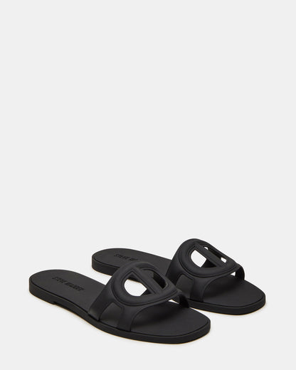 Steve Madden JELLIE Black Women's Square Toe Slide Sandal