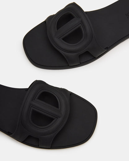 Steve Madden JELLIE Black Women's Square Toe Slide Sandal