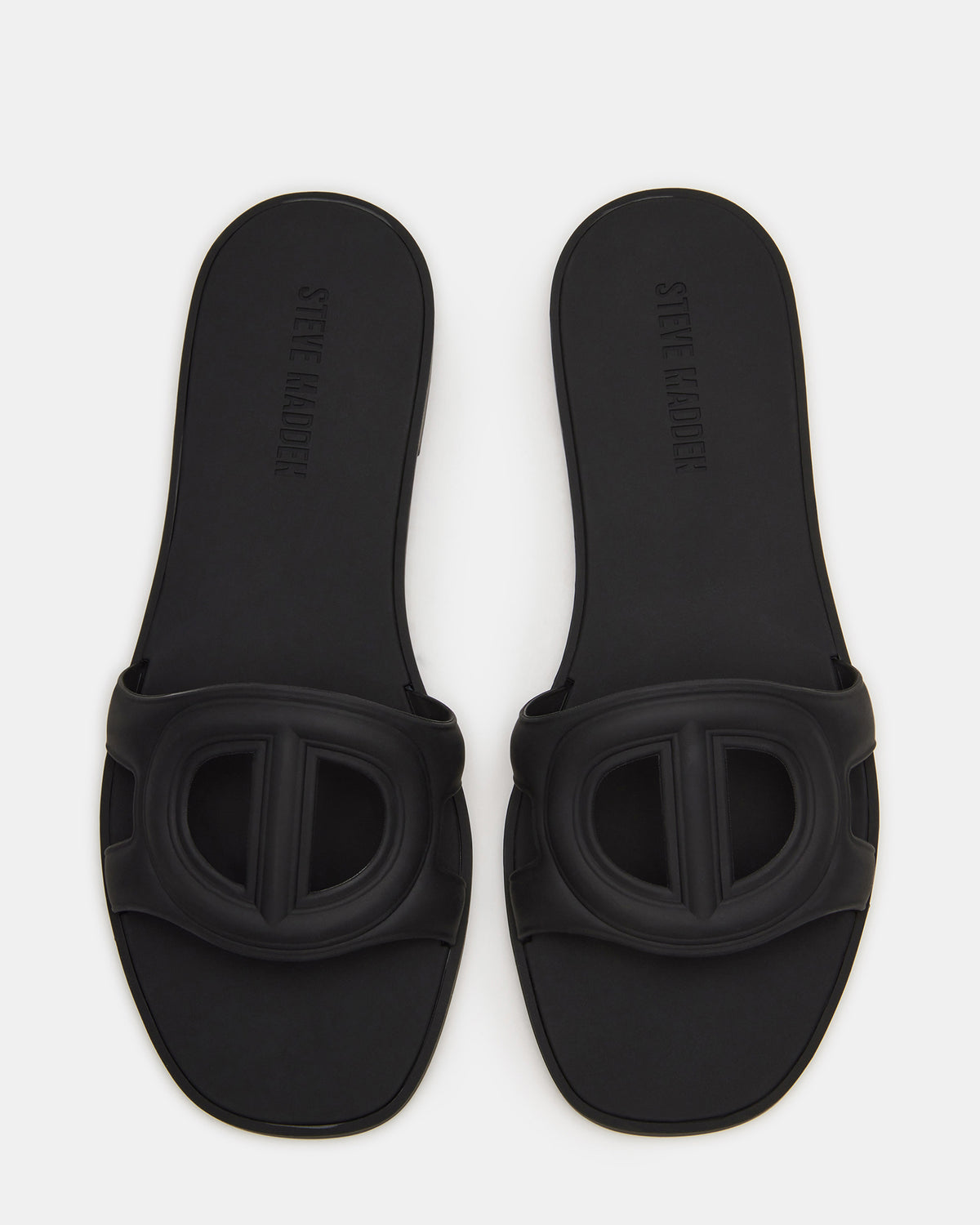 Steve Madden JELLIE Black Women's Square Toe Slide Sandal