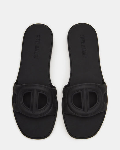 Steve Madden JELLIE Black Women's Square Toe Slide Sandal