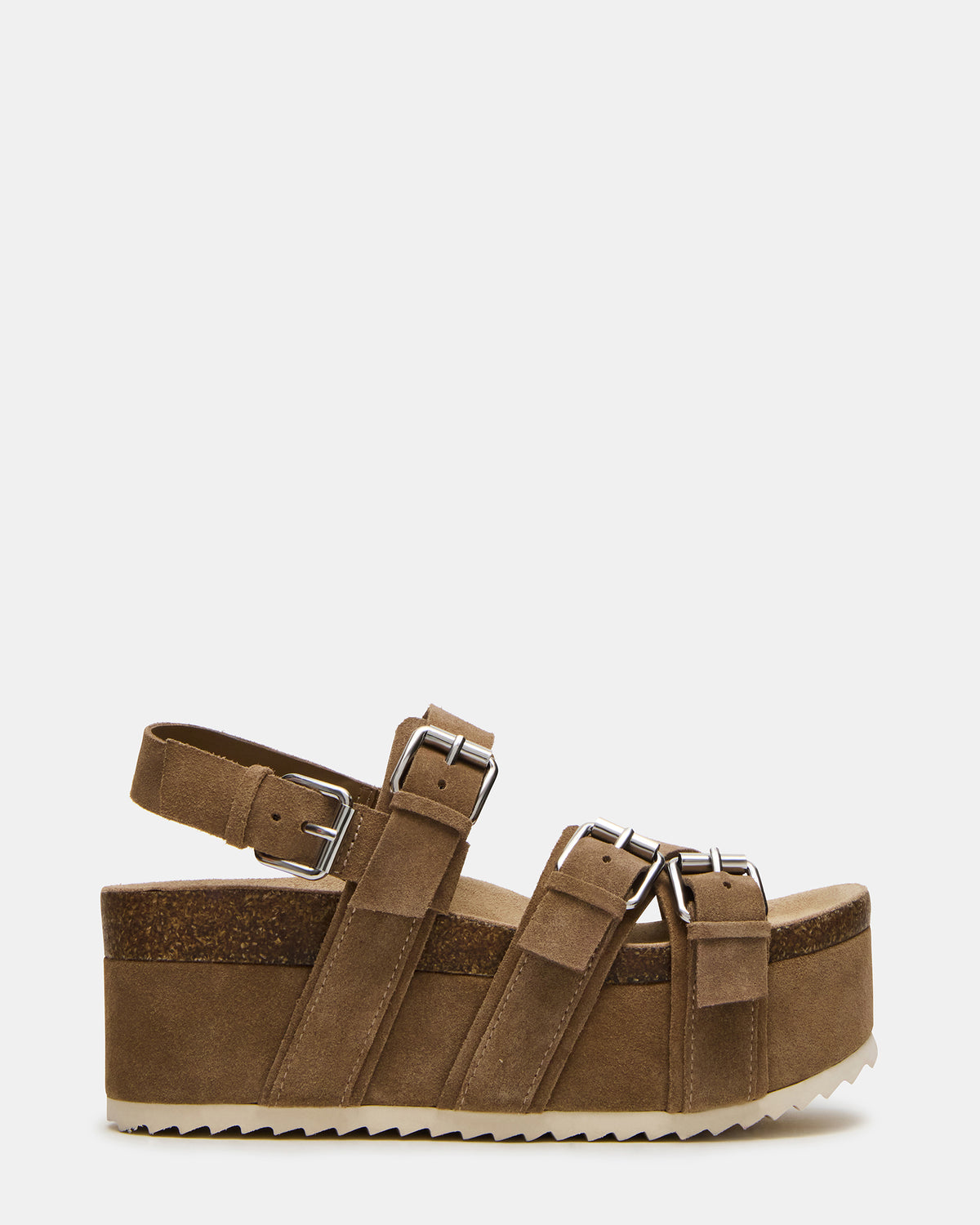 Steve Madden KIWI Taupe Suede Women's Strappy Platform Sandal