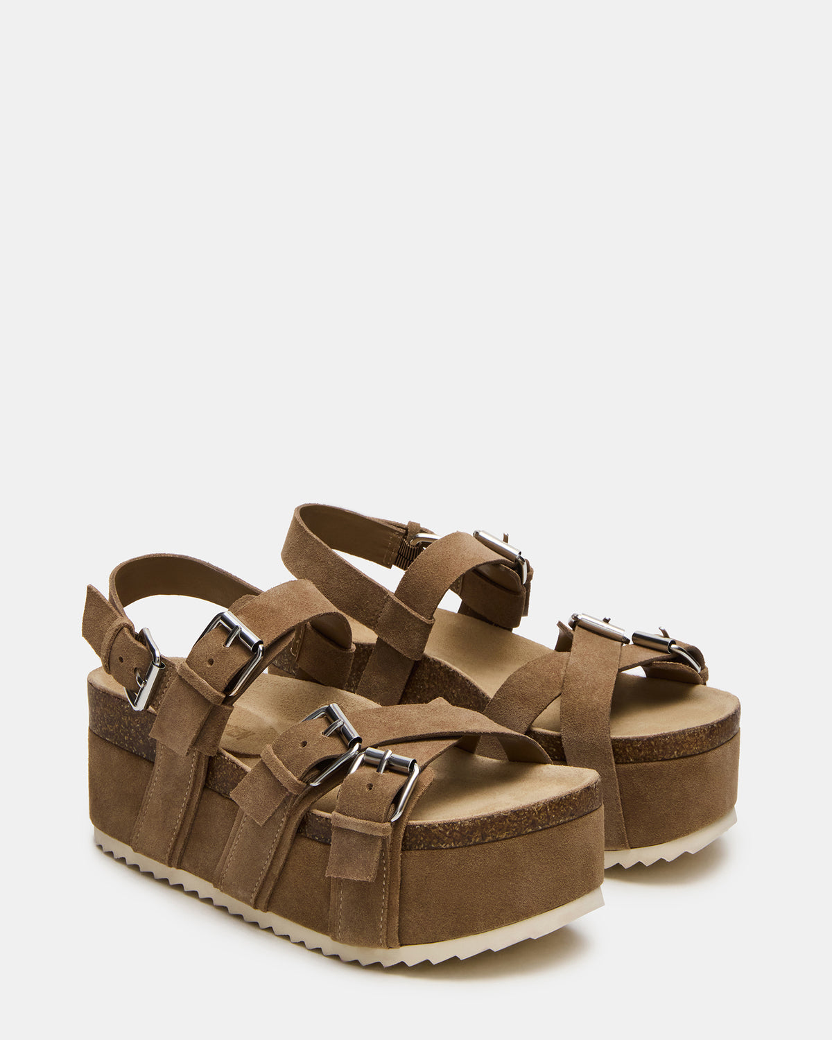 Steve Madden KIWI Taupe Suede Women's Strappy Platform Sandal