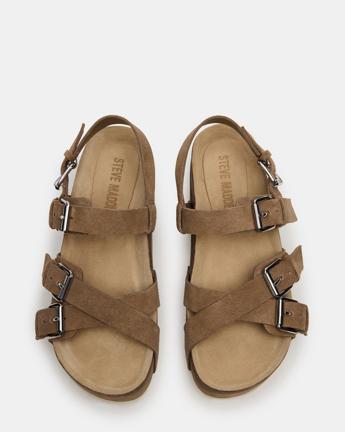 Steve Madden KIWI Taupe Suede Women's Strappy Platform Sandal