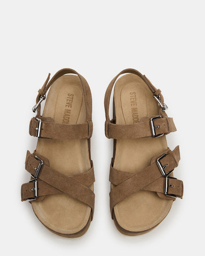 Steve Madden KIWI Taupe Suede Women's Strappy Platform Sandal