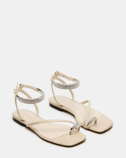 Steve Madden ODYSSEY-R Bone Crocodile Strappy Square-Toe Women Sandal