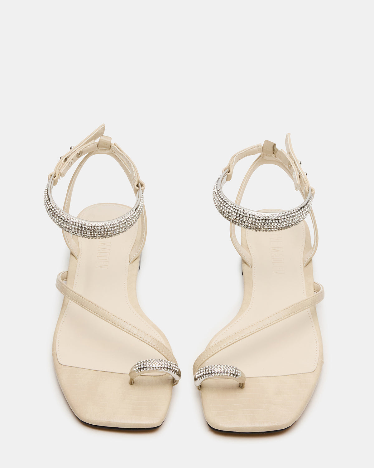 Steve Madden ODYSSEY-R Bone Crocodile Strappy Square-Toe Women Sandal