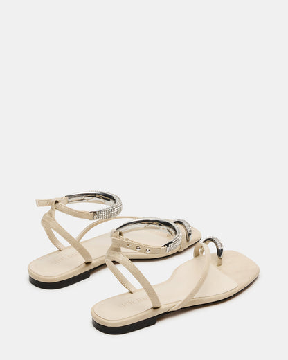 Steve Madden ODYSSEY-R Bone Crocodile Strappy Square-Toe Women Sandal