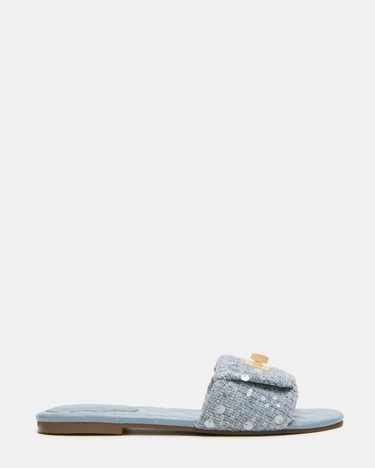 Steve Madden MORELAND Sequin Blue Quilted Slide Women's Sandal