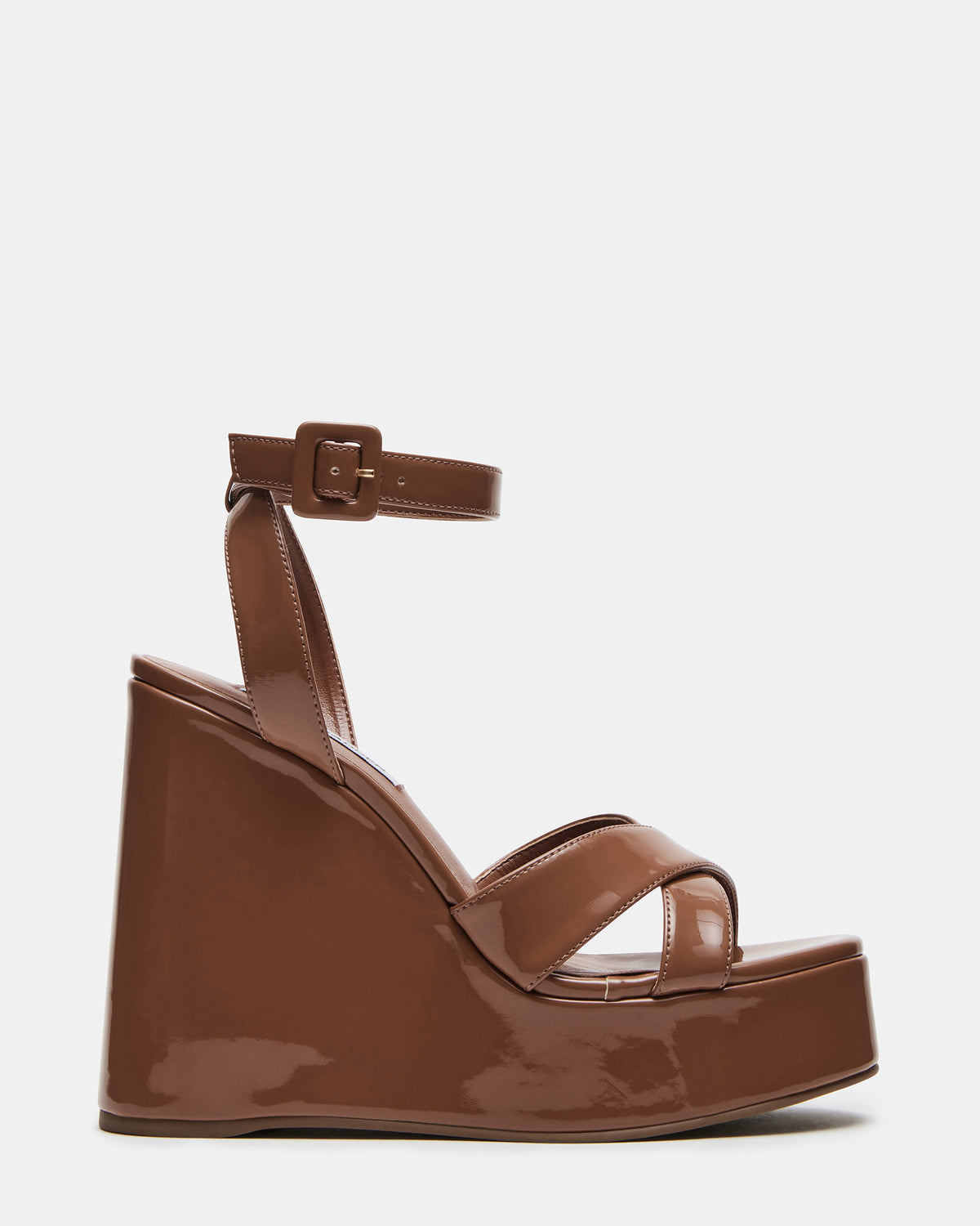 Steve Madden PINNACLE Camel Patent Women's Platform Wedge Sandal