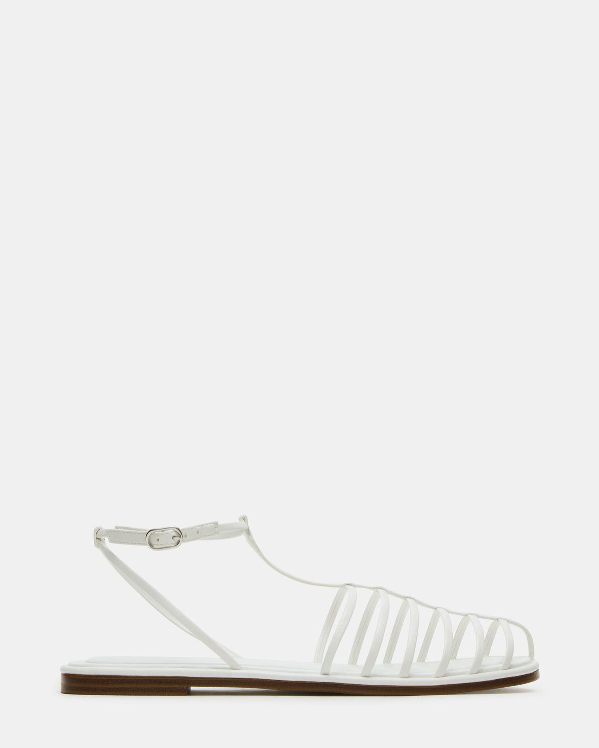 Steve Madden MARIN White Flat Strappy Fisherman Sandal