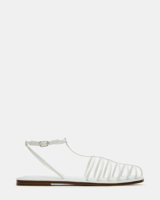 Steve Madden MARIN White Flat Strappy Fisherman Sandal