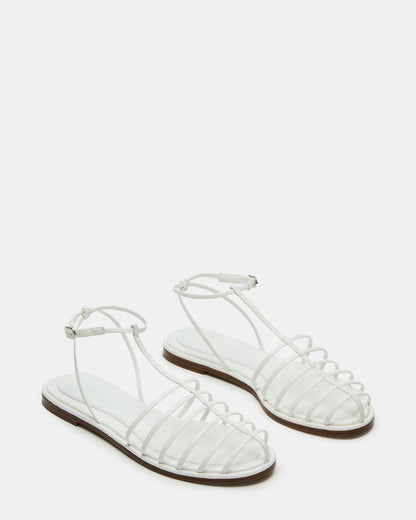 Steve Madden MARIN White Flat Strappy Fisherman Sandal