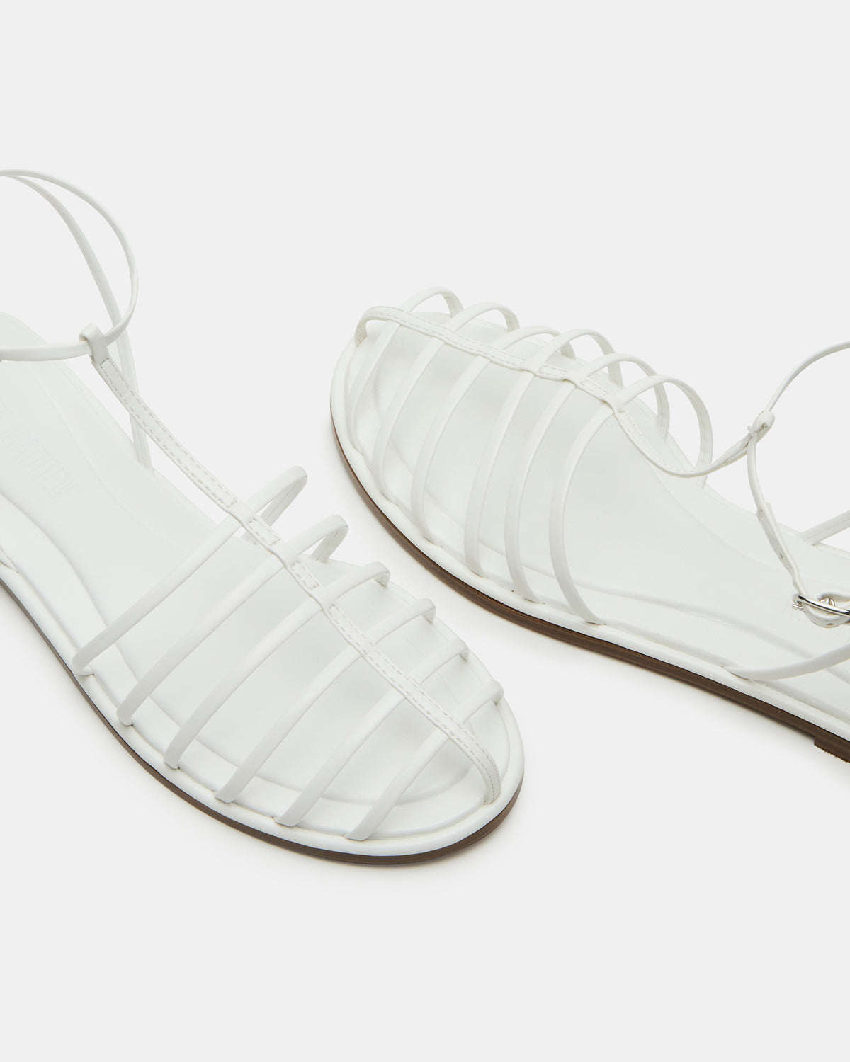 Steve Madden MARIN White Flat Strappy Fisherman Sandal