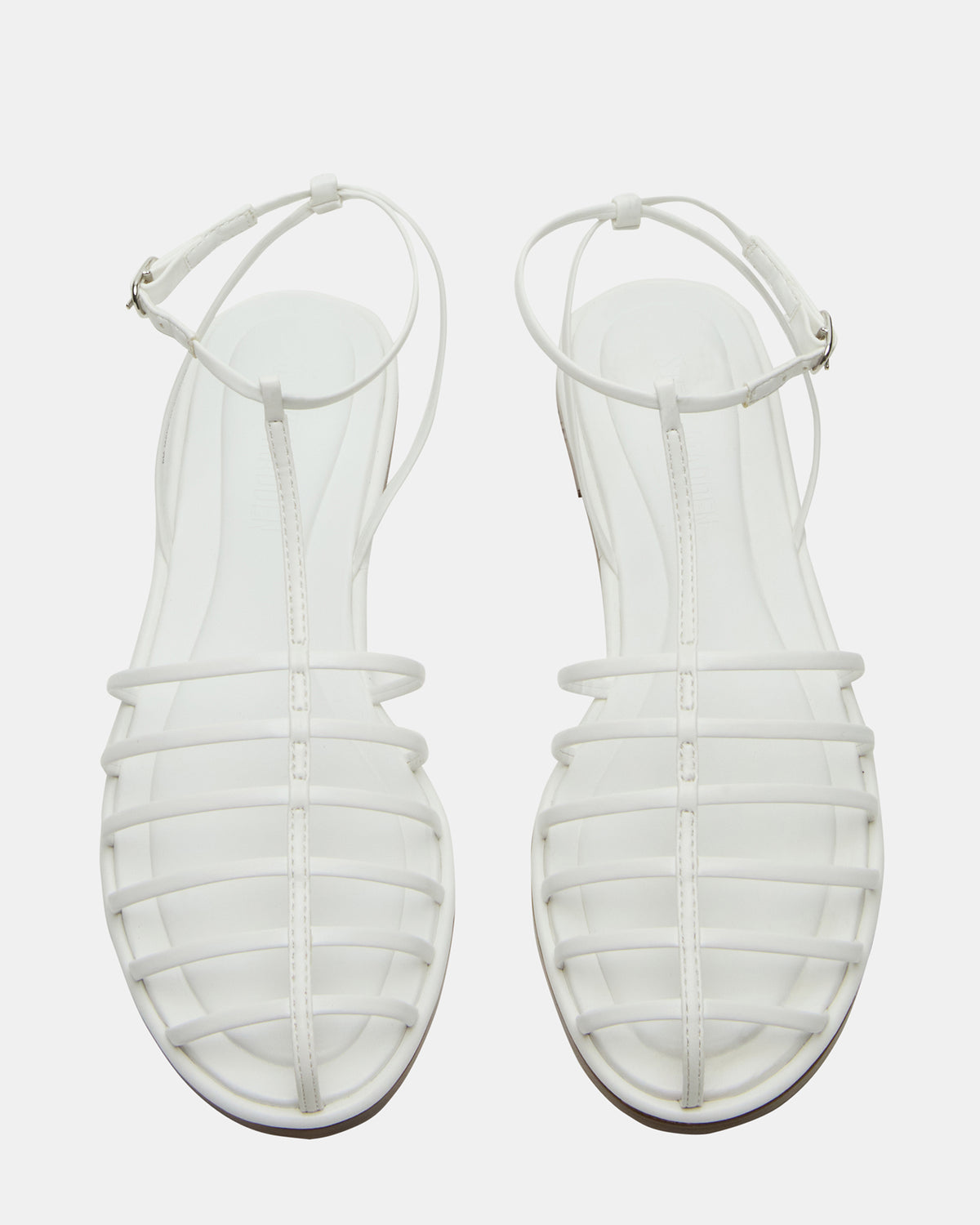 Steve Madden MARIN White Flat Strappy Fisherman Sandal