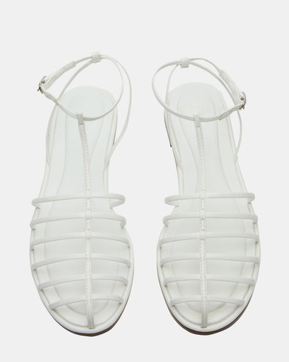 Steve Madden MARIN White Flat Strappy Fisherman Sandal